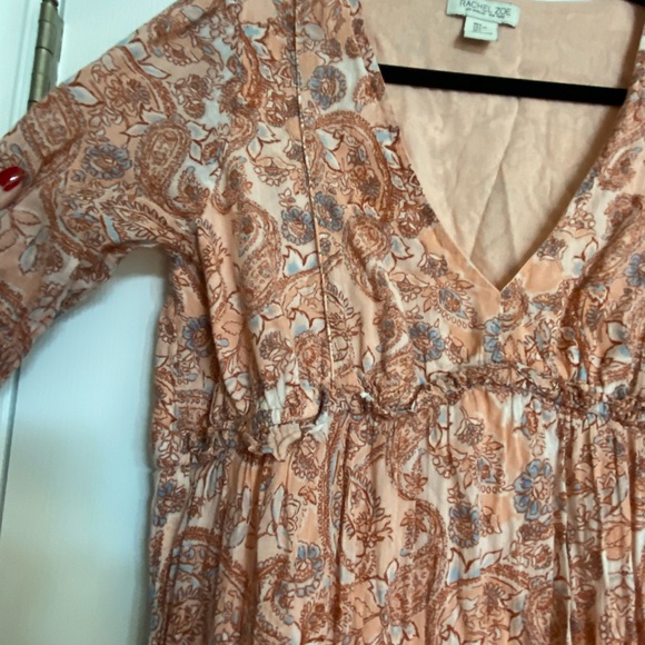 Rachel Zoe Cottage Core Pink Floral Tiered Maxi Gauze - Picture 4 of 5